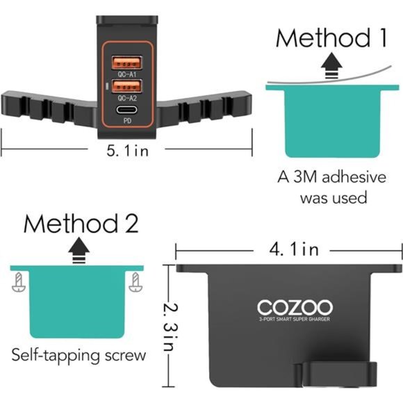 Headphone Stand with USB Charger Under Desk Headset Holder Mount with 3 Port USB - Picture 5 of 6